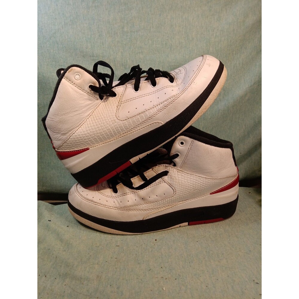 Jordan 2 Retro White Red Black Youth Athletic Shoes 3Y